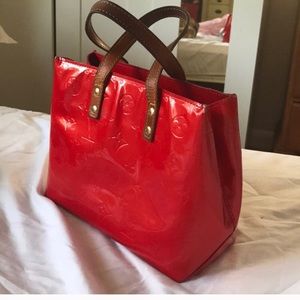 Red Vernis Louis Vuitton Bag